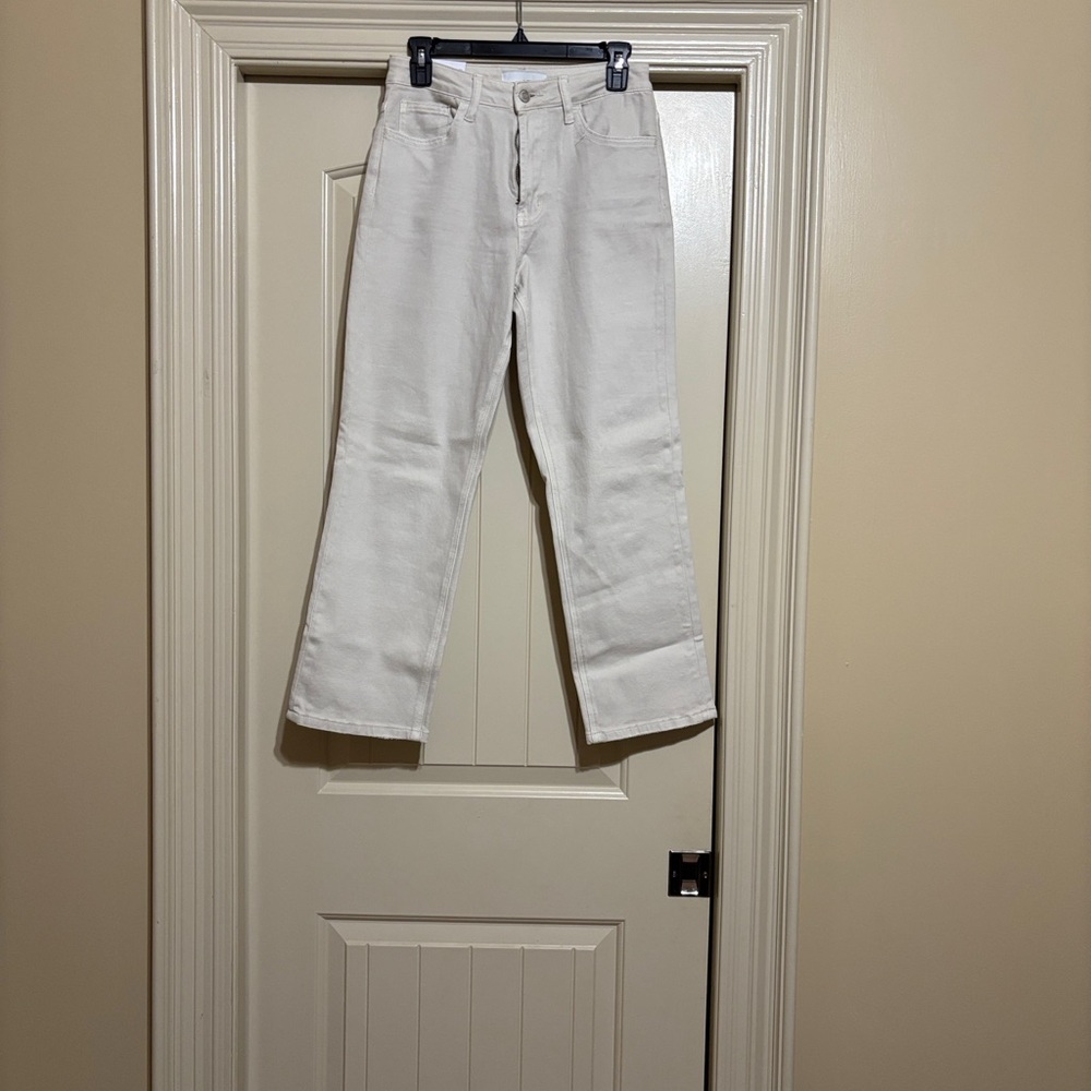 NWT Vervet Alyssa 90s Vintage Straight Beige Jean Pants Neutral Minimal Capsule